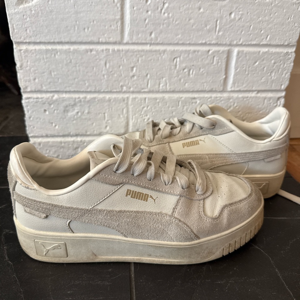 Puma Off-White Suede Sneakers